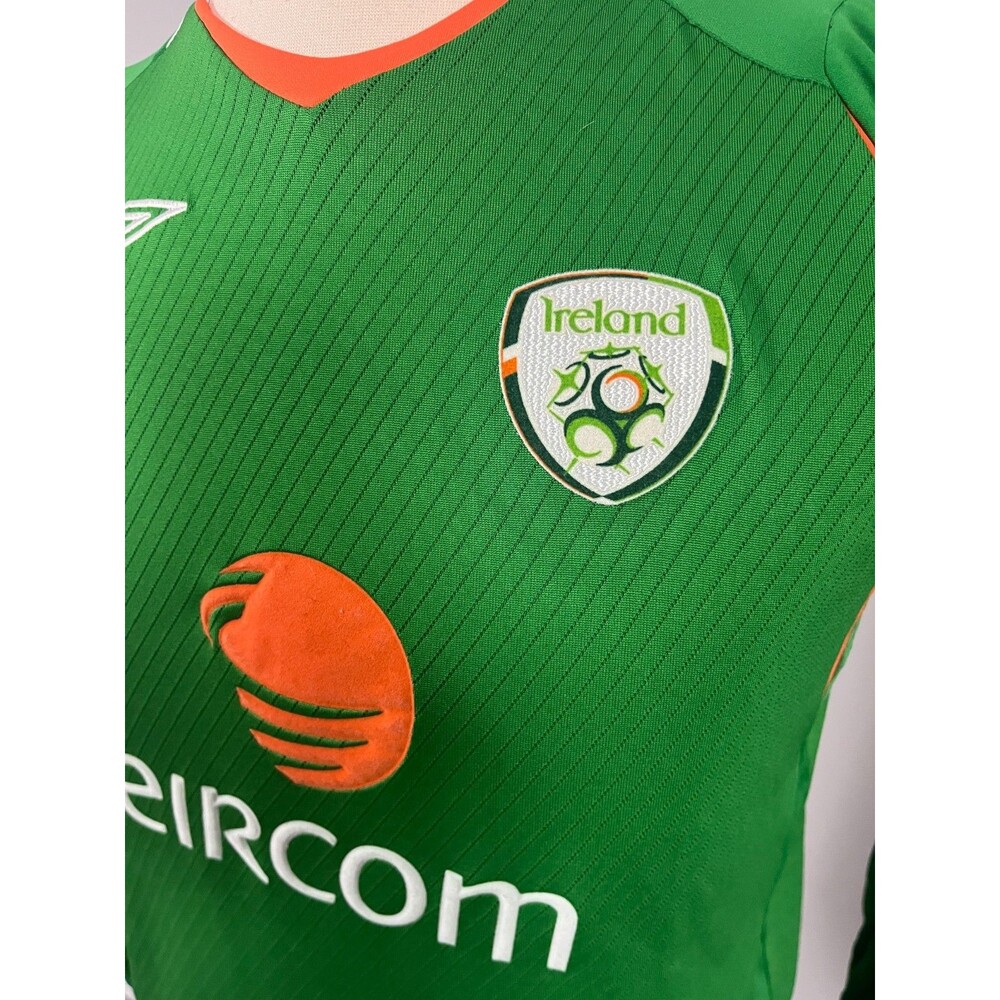 Umbro Ireland Vintage Eircom Long Sleeve Home Soccer Jersey Green Youth XL - Picture 3 of 8